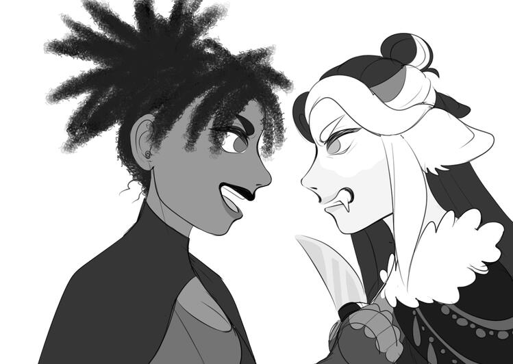 Mono coloured sketch