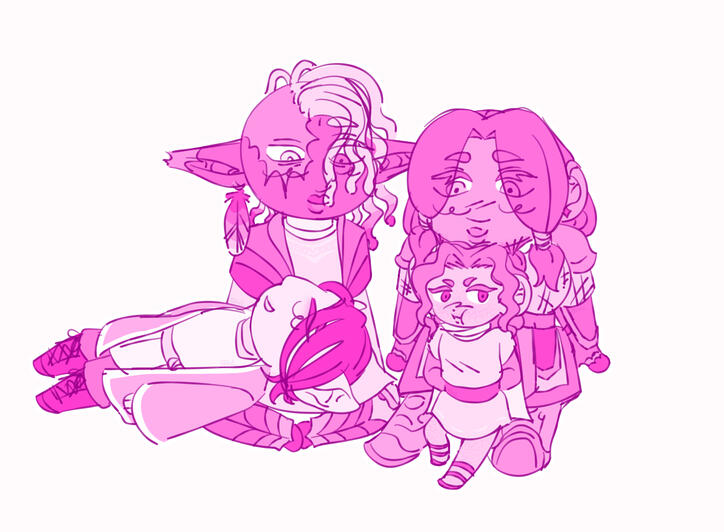 Mono coloured sketch